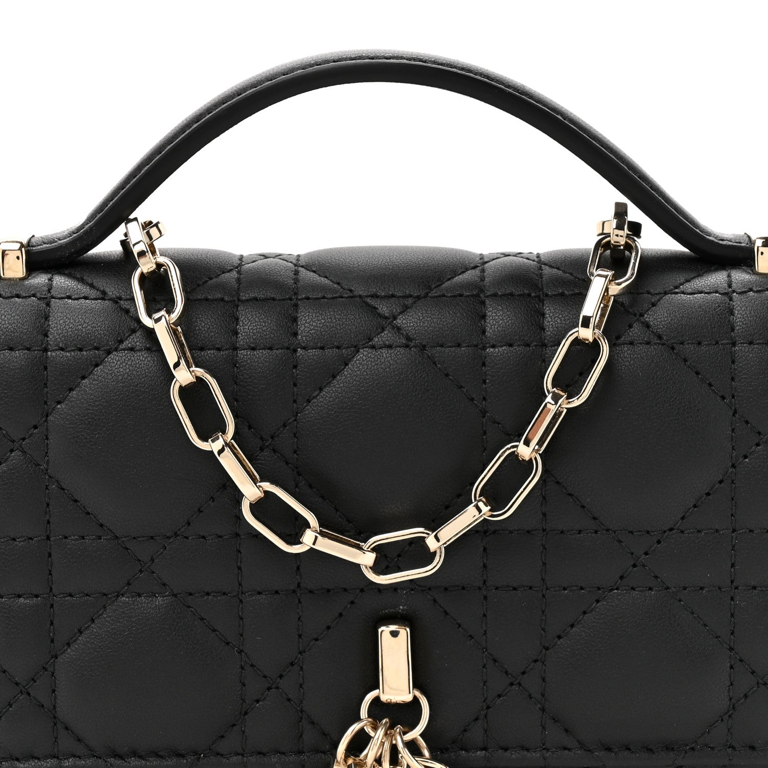 Christian Dior Lambskin Cannage Mini My Dior Bag Black 9 of 11