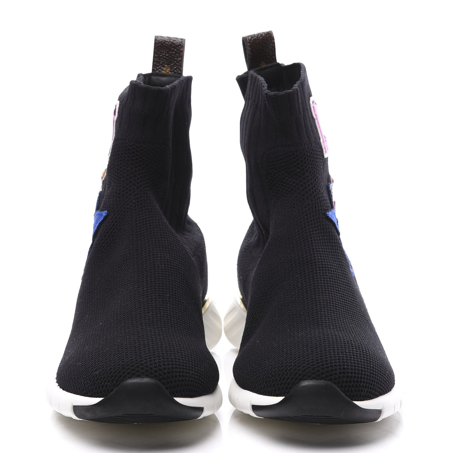 Louis Vuitton Stretch Fabric LV Black Heart Sock Sneaker 37 Black 3 of 10