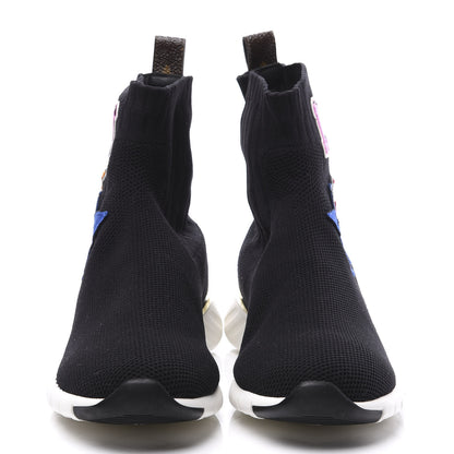 Louis Vuitton Stretch Fabric LV Black Heart Sock Sneaker 37 Black 3 of 10