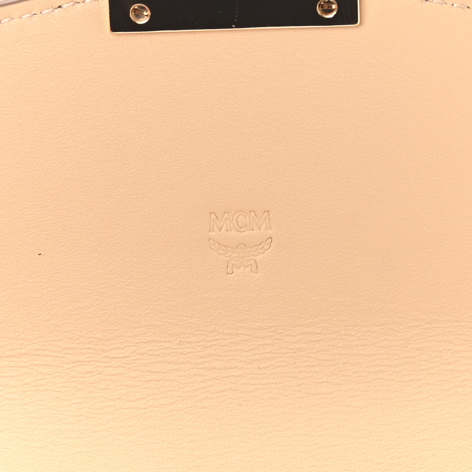 MCM Visetos Calfskin Large Patricia Wallet On Chain Beige 6 of 9