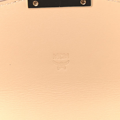 MCM Visetos Calfskin Large Patricia Wallet On Chain Beige 6 of 9