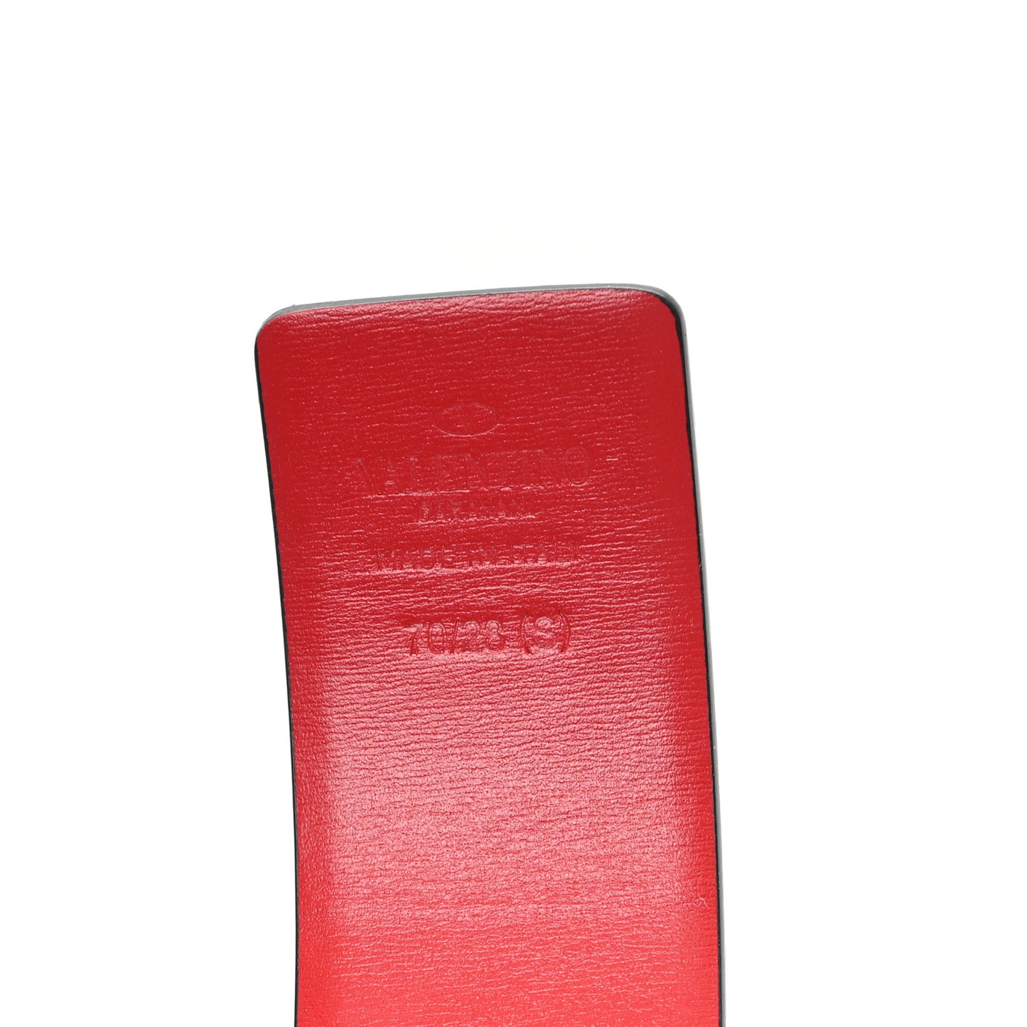 Glossy Calfskin 40mm VLogo Reversible 70 28 Belt Black Rouge Pur