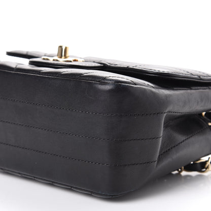Chanel Lambskin Chevron Quilted Mini Square Flap Black 7 of 15
