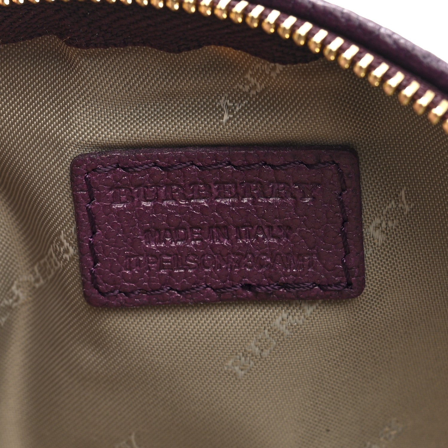 Burberry Haymarket Check Round Key Pouch Plum 6 of 7