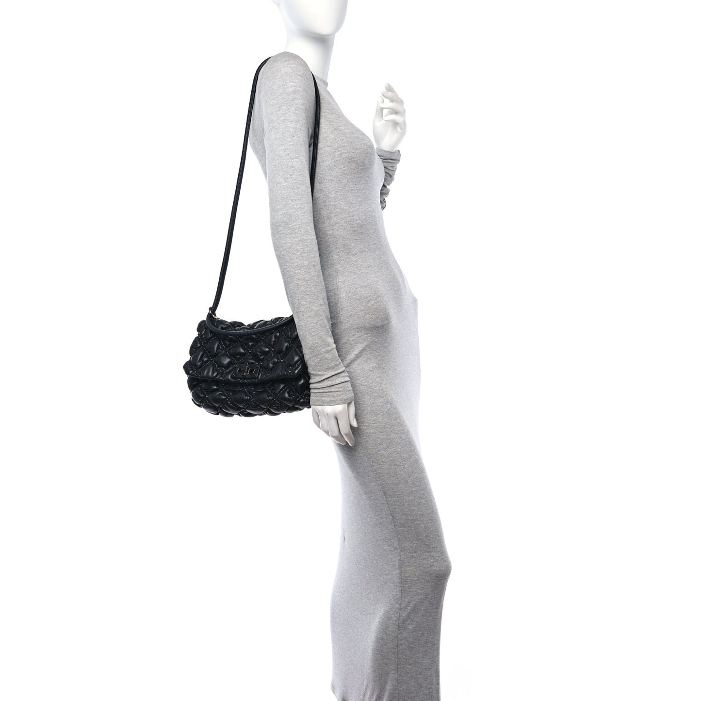 Nappa Medium Spikeme Shoulder Bag Black