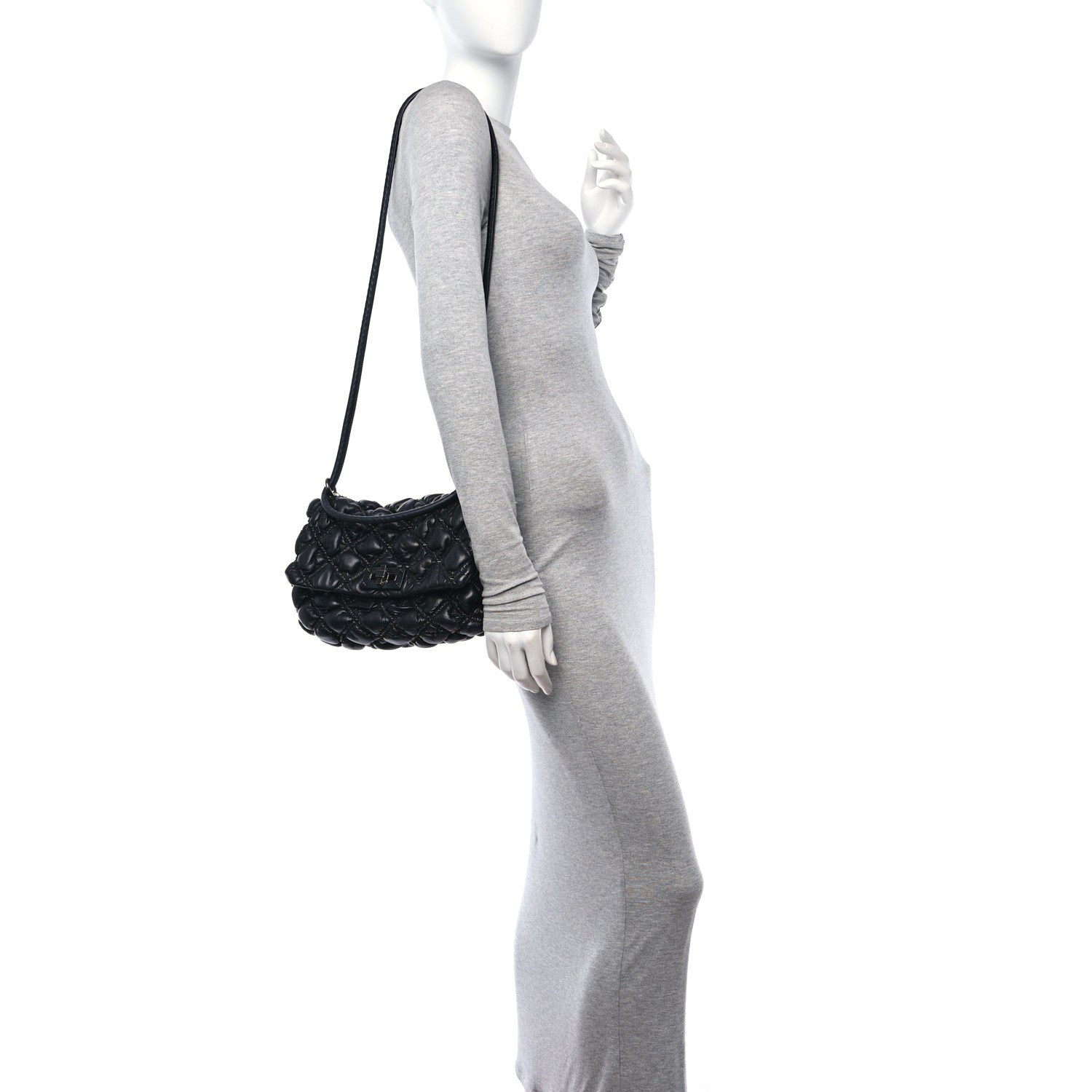 Valentino Garavani Nappa Medium Spikeme Shoulder Bag Black 2 of 9