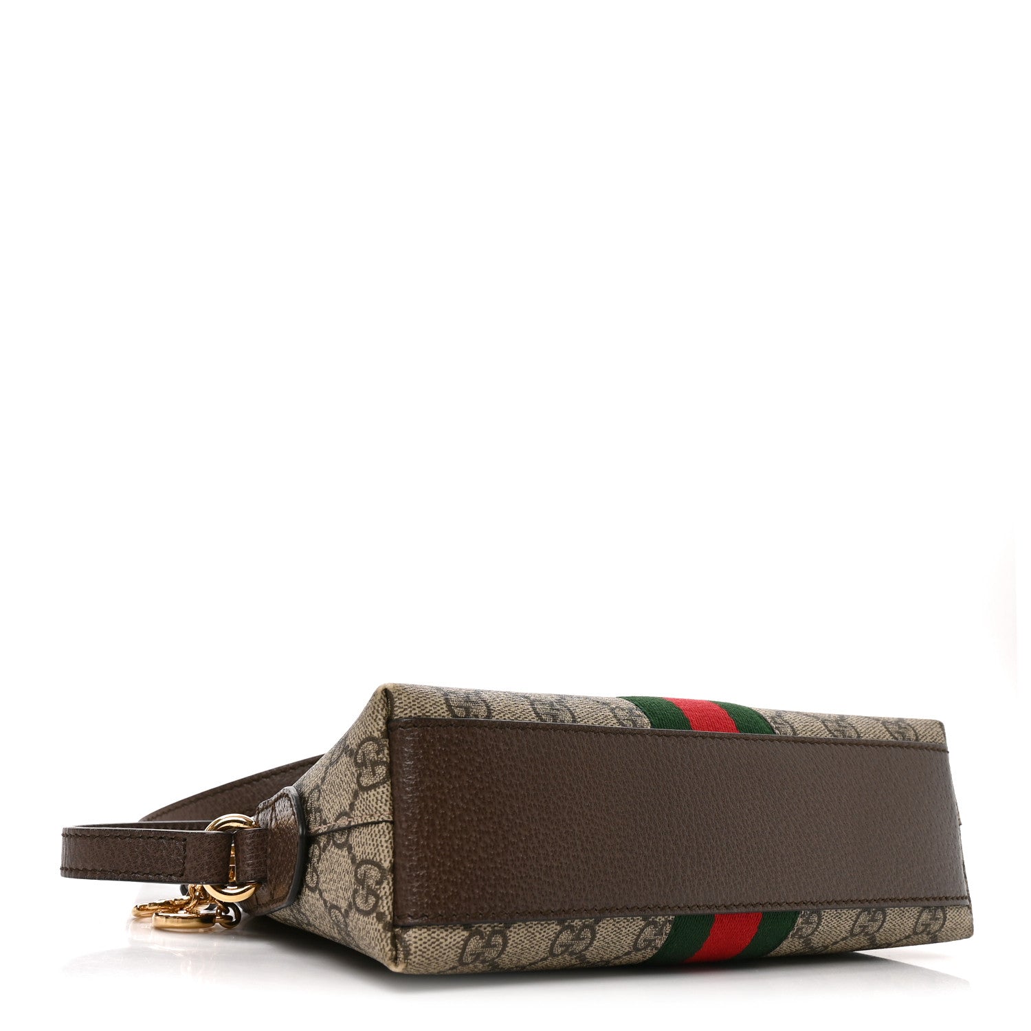 Gucci GG Supreme Monogram Textured Dollar Calfskin Web Small Ophidia Dome Shoulder Bag Beige Ebony New Acero 4 of 10