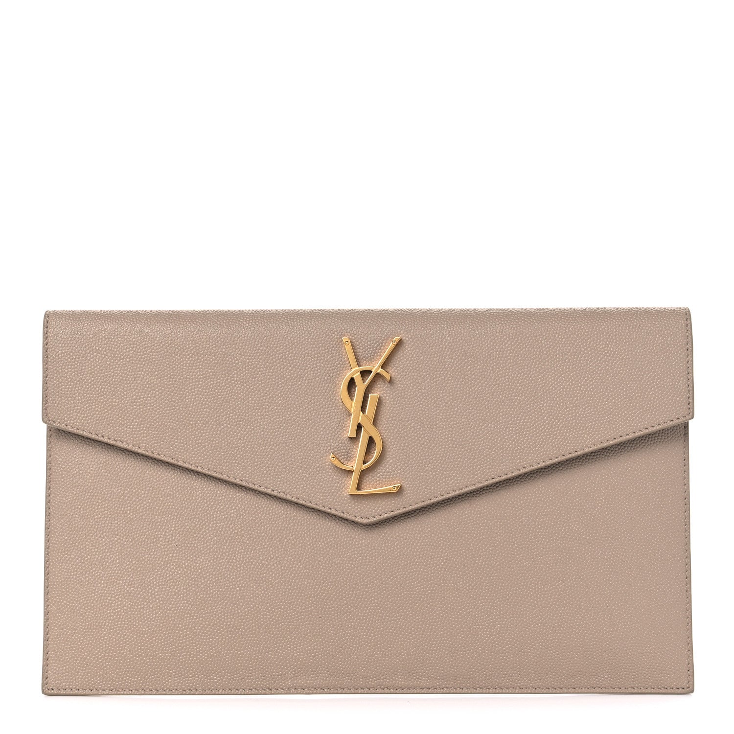 Saint Laurent Grain De Poudre Uptown Pouch Dark Beige 1 of 10