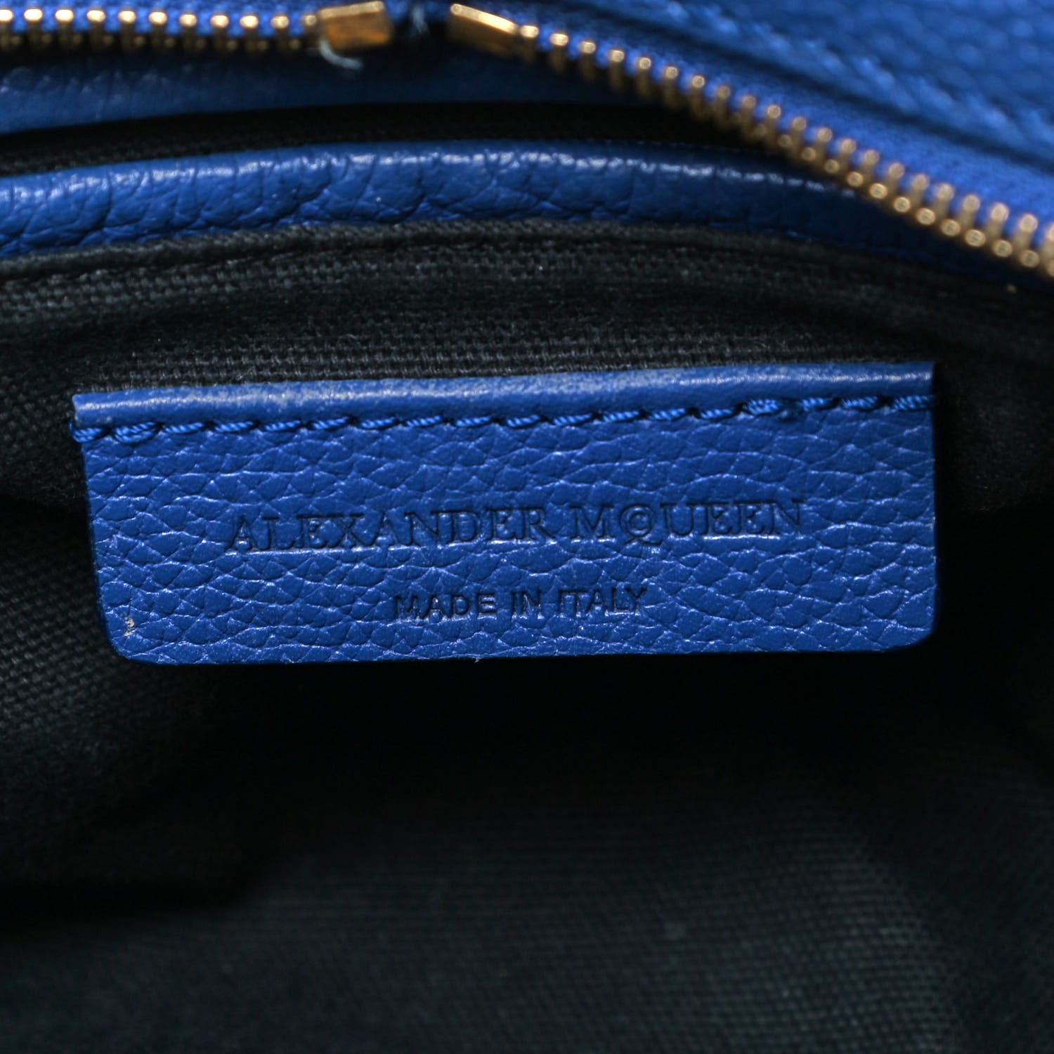 Alexander McQueen Pebbled Calfskin Small Skull Padlock Zip Around Tote Ultramarine 6 of 14