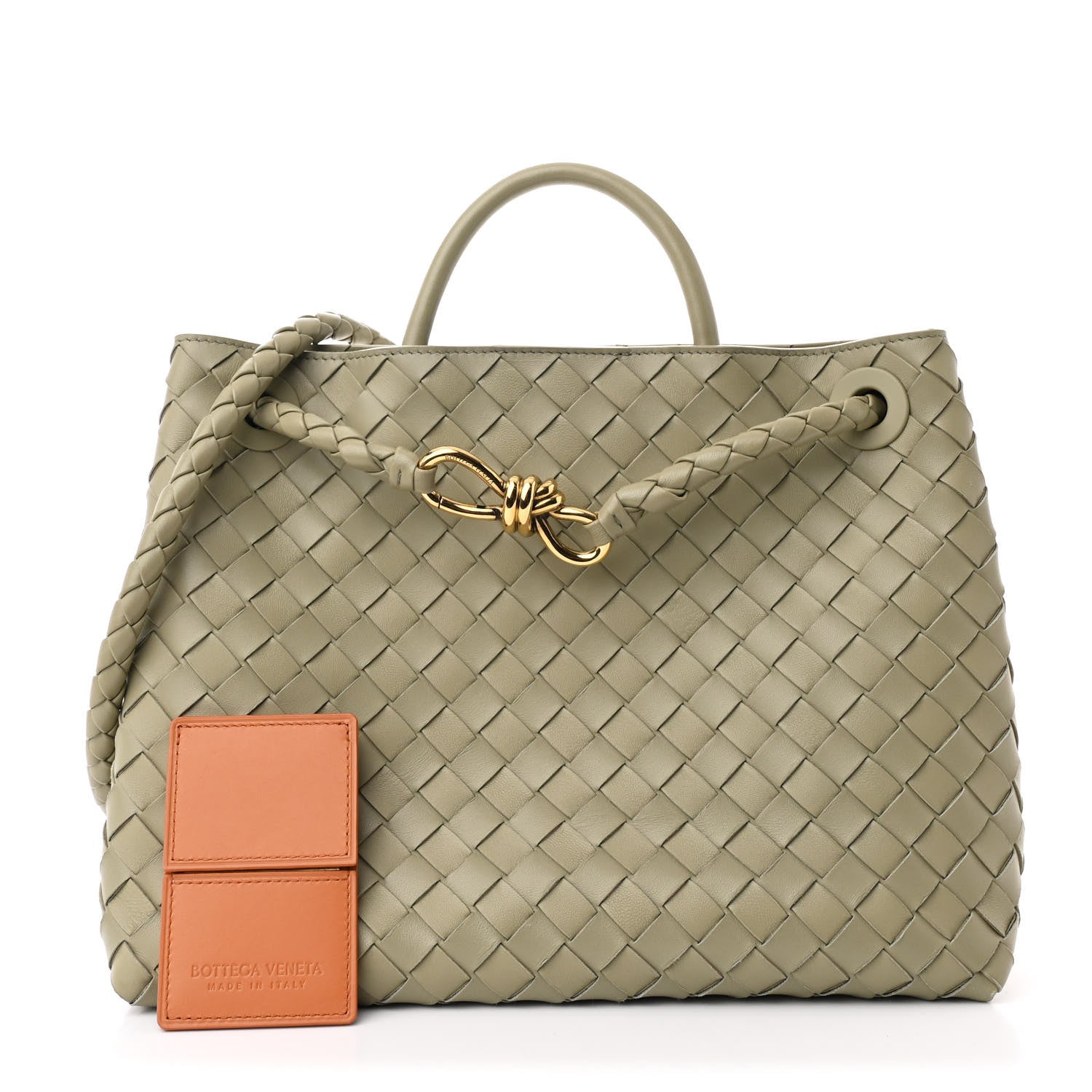 Bottega Veneta Nappa Intrecciato Medium Andiamo Shoulder Bag Travertine 3 of 10