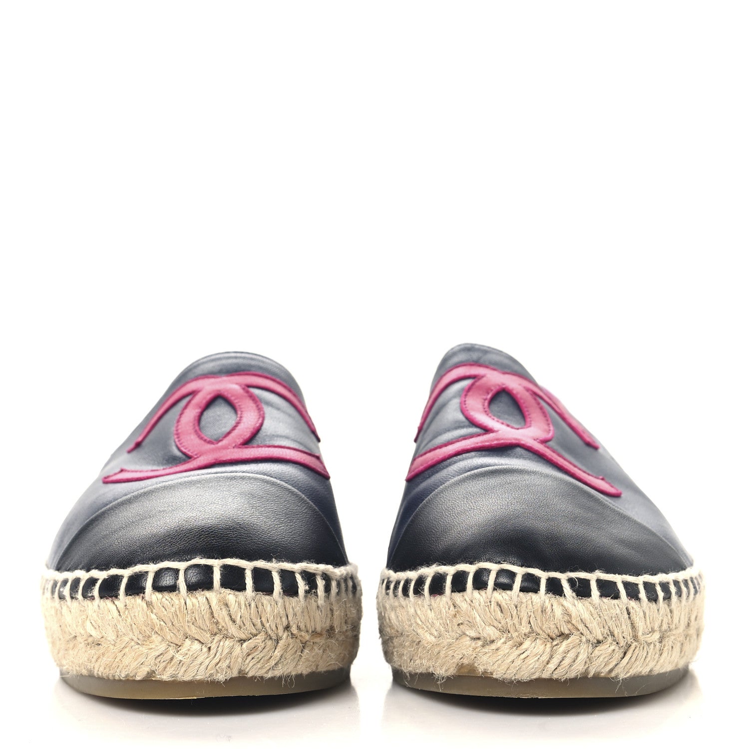 Chanel Lambskin CC Espadrilles 38 Navy Fuchsia Black 3 of 10