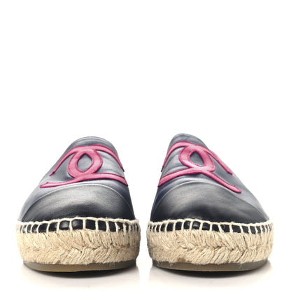 Chanel Lambskin CC Espadrilles 38 Navy Fuchsia Black 3 of 10