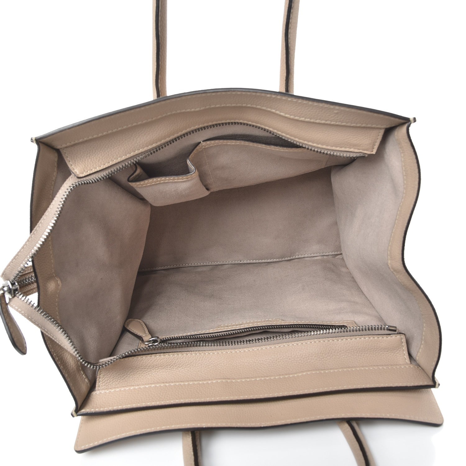 Celine Drummed Calfskin Mini Luggage Dune 5 of 8