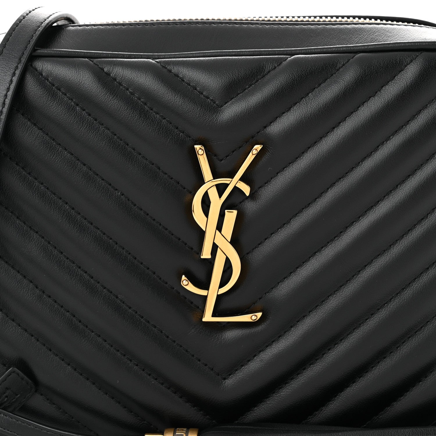 Saint Laurent Calfskin Matelasse Monogram Lou Camera Bag Black 8 of 10