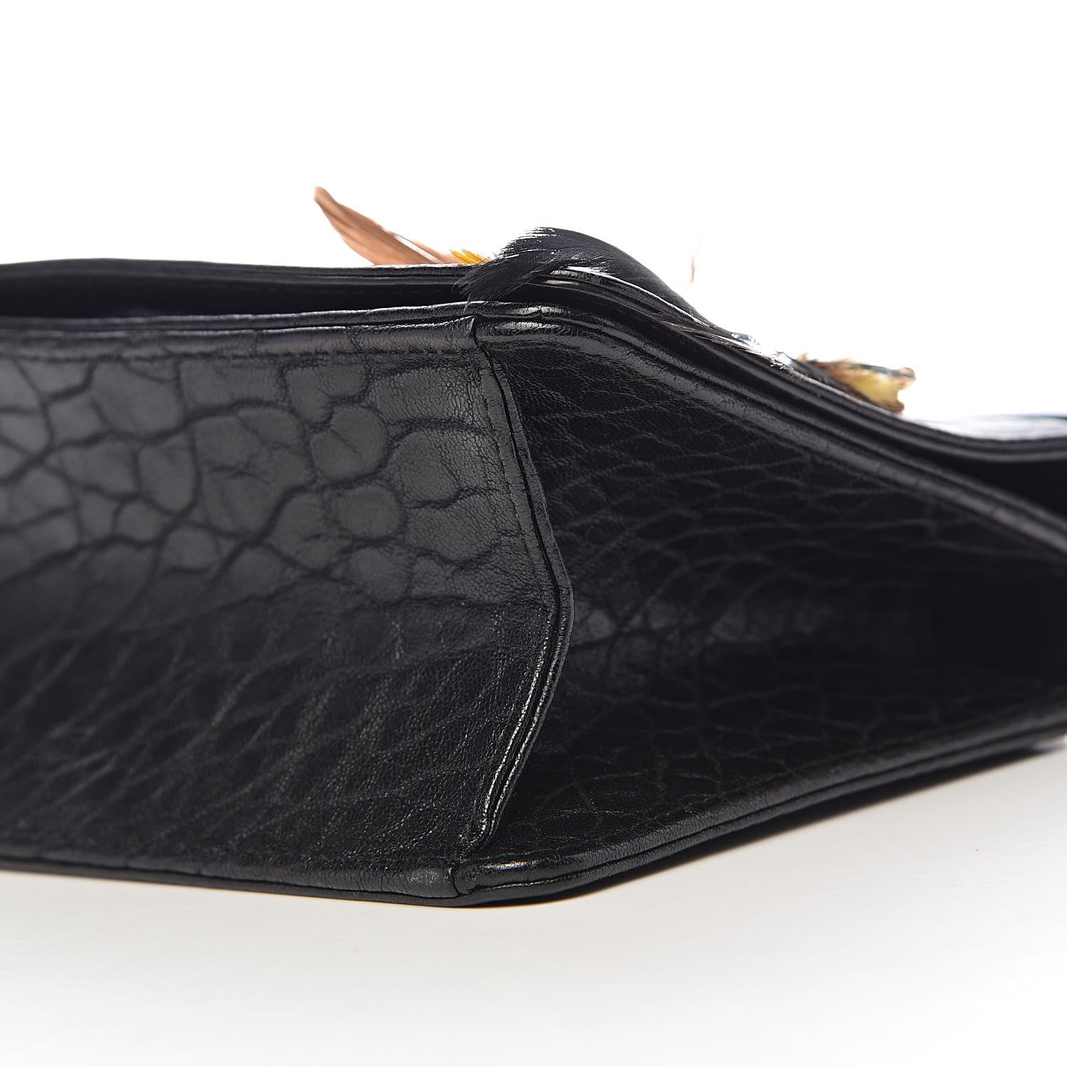Christian Dior Crinkled Lambskin Embellished Diorama Club Bag Black 8 of 9