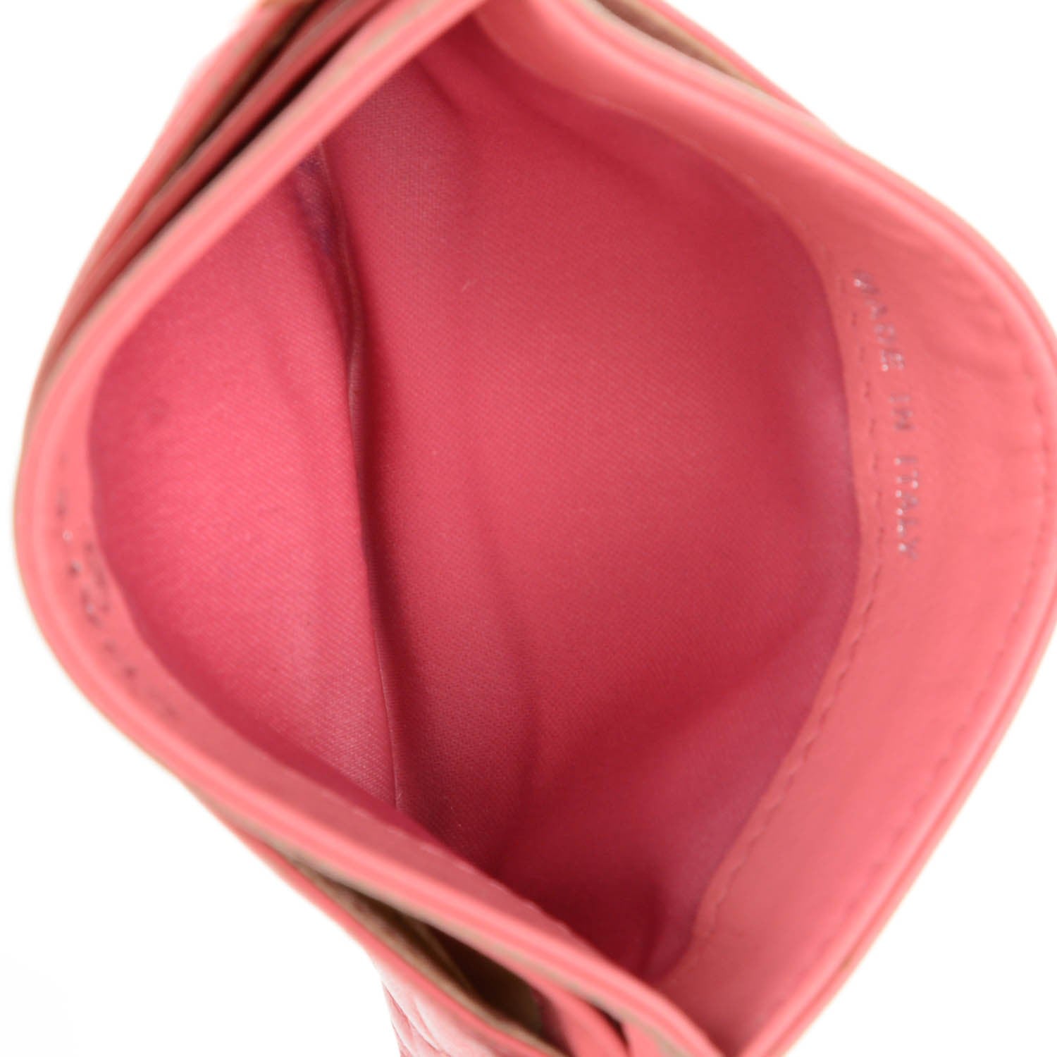 Chanel Lambskin Camellia Embossed Card Holder Pink 9 of 13