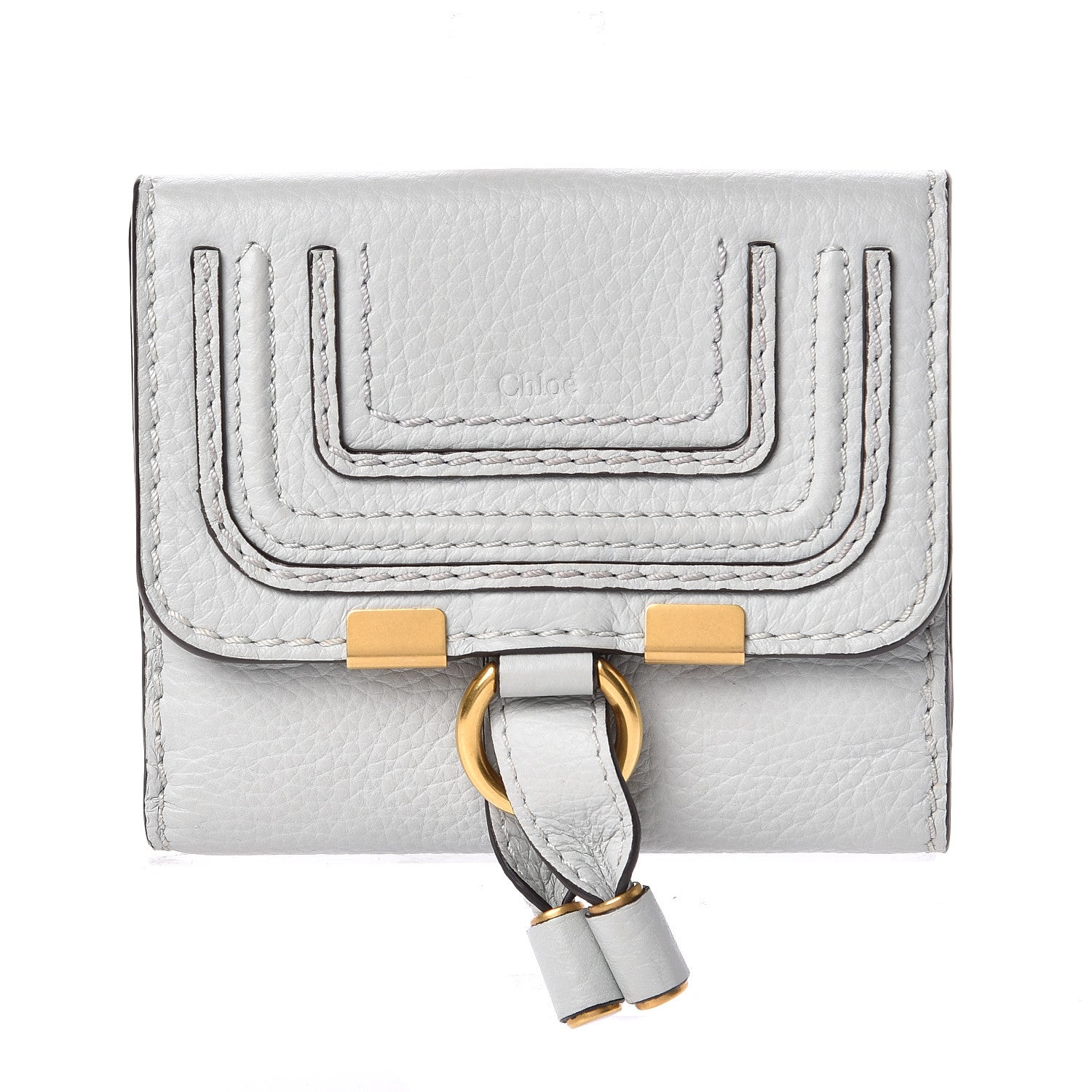 Chloe Grained Calfskin Marcie Square Wallet Atoll Blue 1 of 5