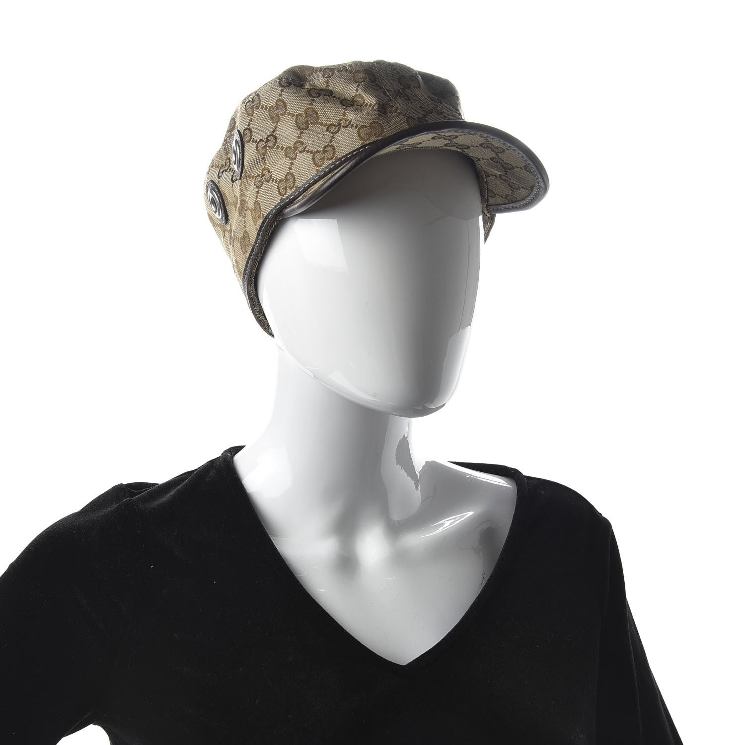 Gucci Monogram Military Hat XL Brown 2 of 7
