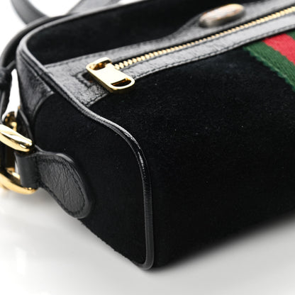 Gucci Suede Patent Web Mini Ophidia Shoulder Bag Black 8 of 11