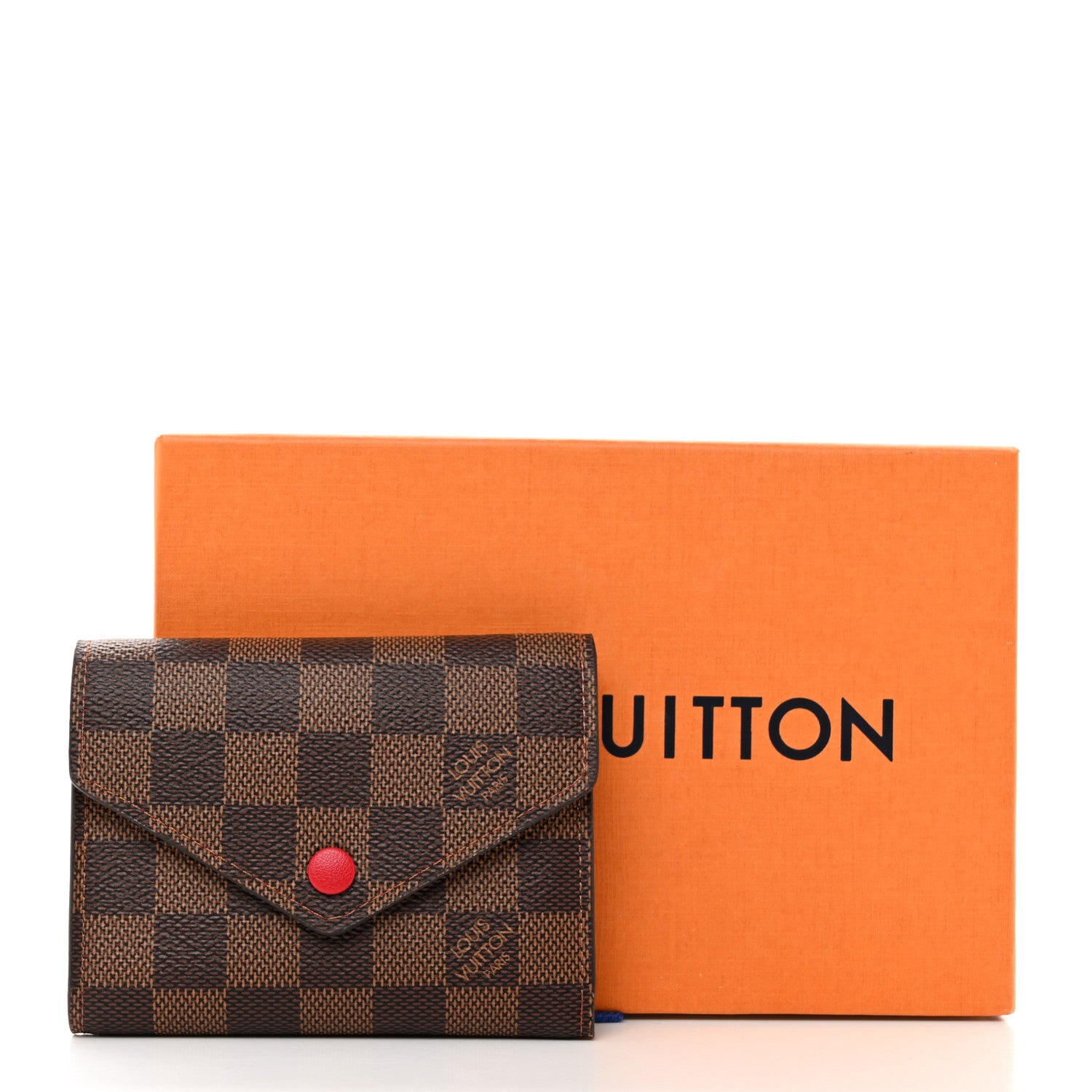 Louis Vuitton Damier Ebene Victorine Wallet Red 8 of 8