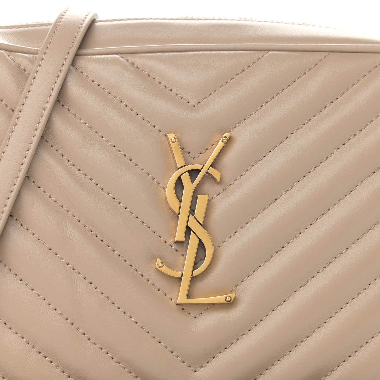 Calfskin Matelasse Monogram Lou Camera Bag Dark Beige