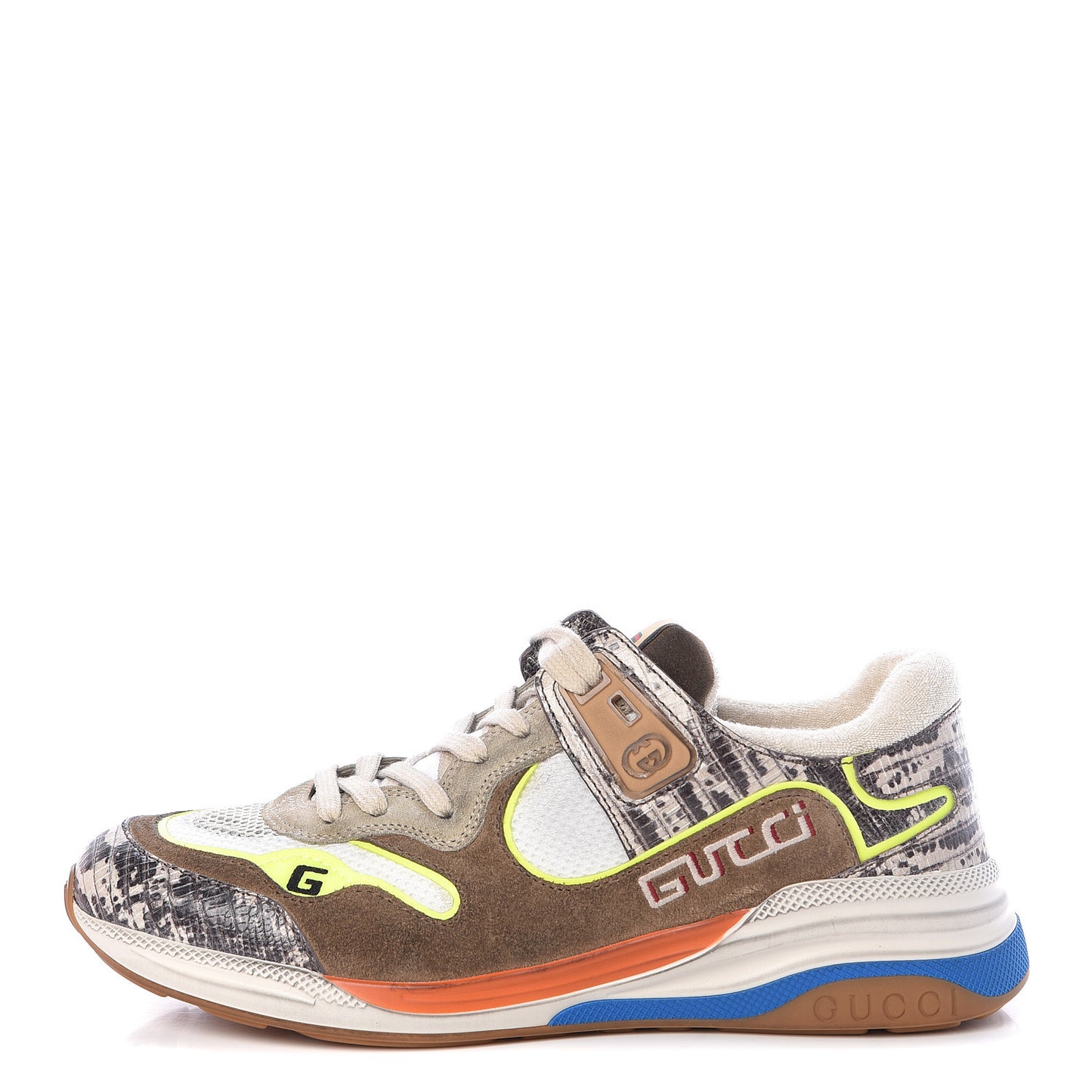 Suede Calfskin Tejus Printed Womens Ultrapace Sneakers 40 Natural Ardesia Neon Yellow
