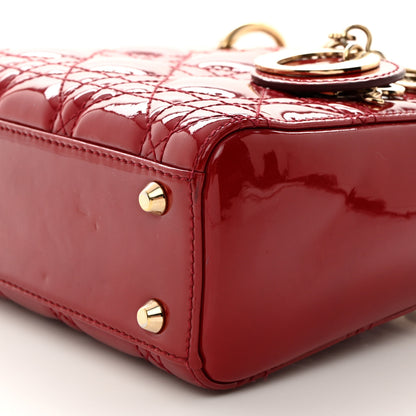 Christian Dior Patent Cannage Mini Lady Dior Red 9 of 12