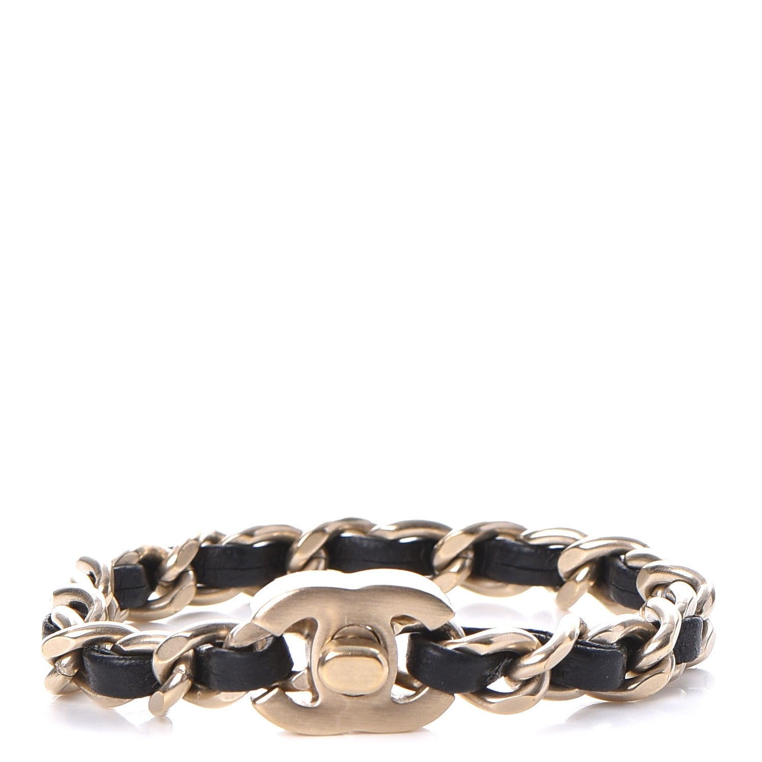 Chanel Lambskin CC Turnlock Chain Bracelet Black Gold 1 of 5