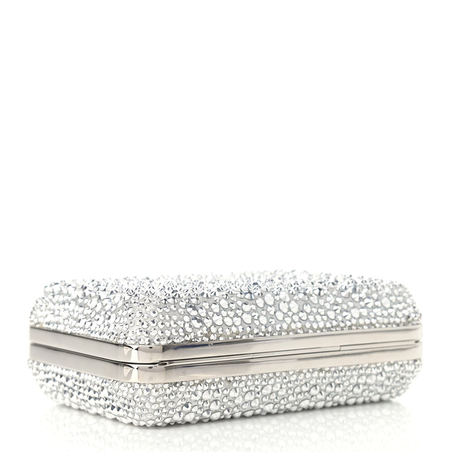Crystal Strass Fiocco Box Clutch Silver