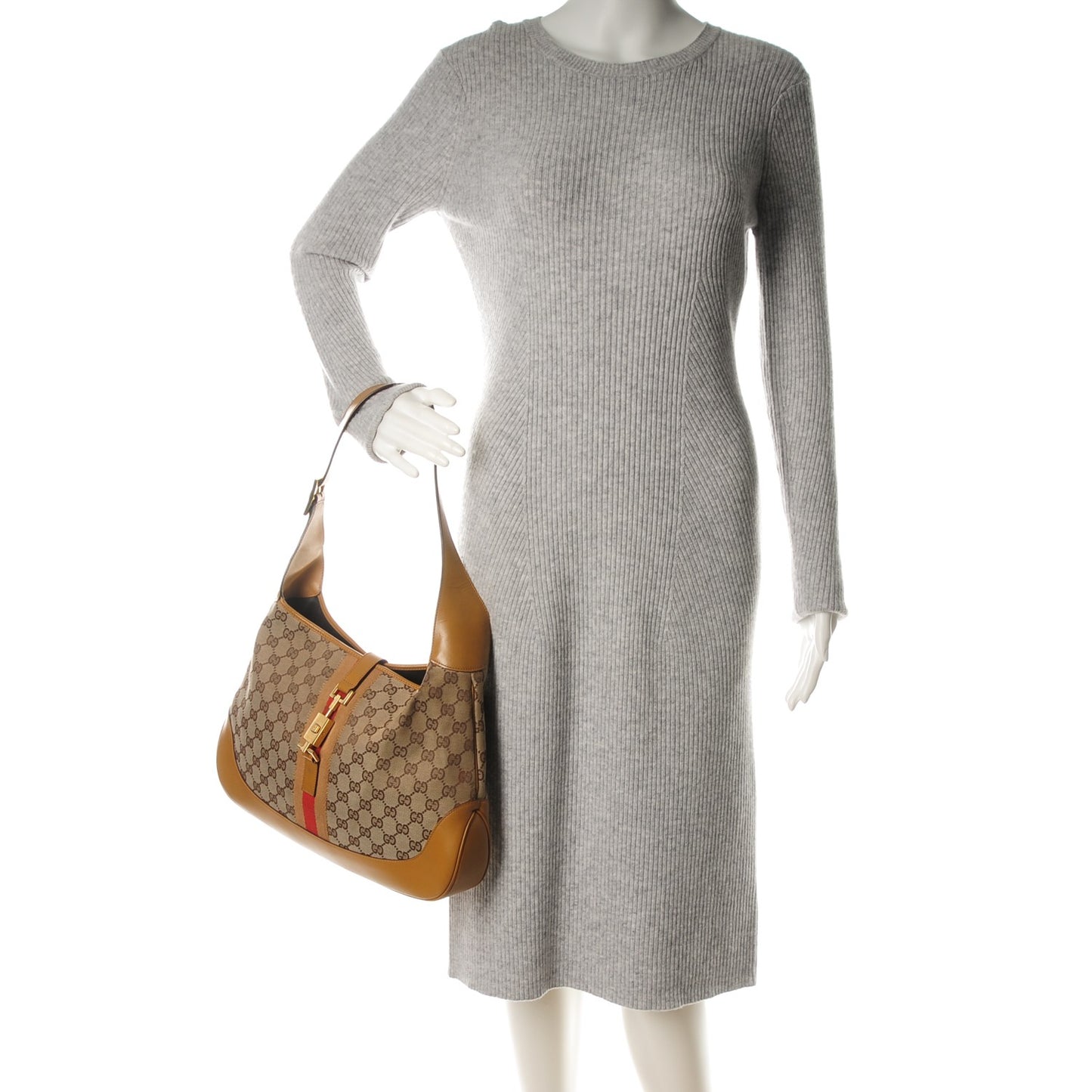 Monogram Web Medium Jackie O Hobo Tan