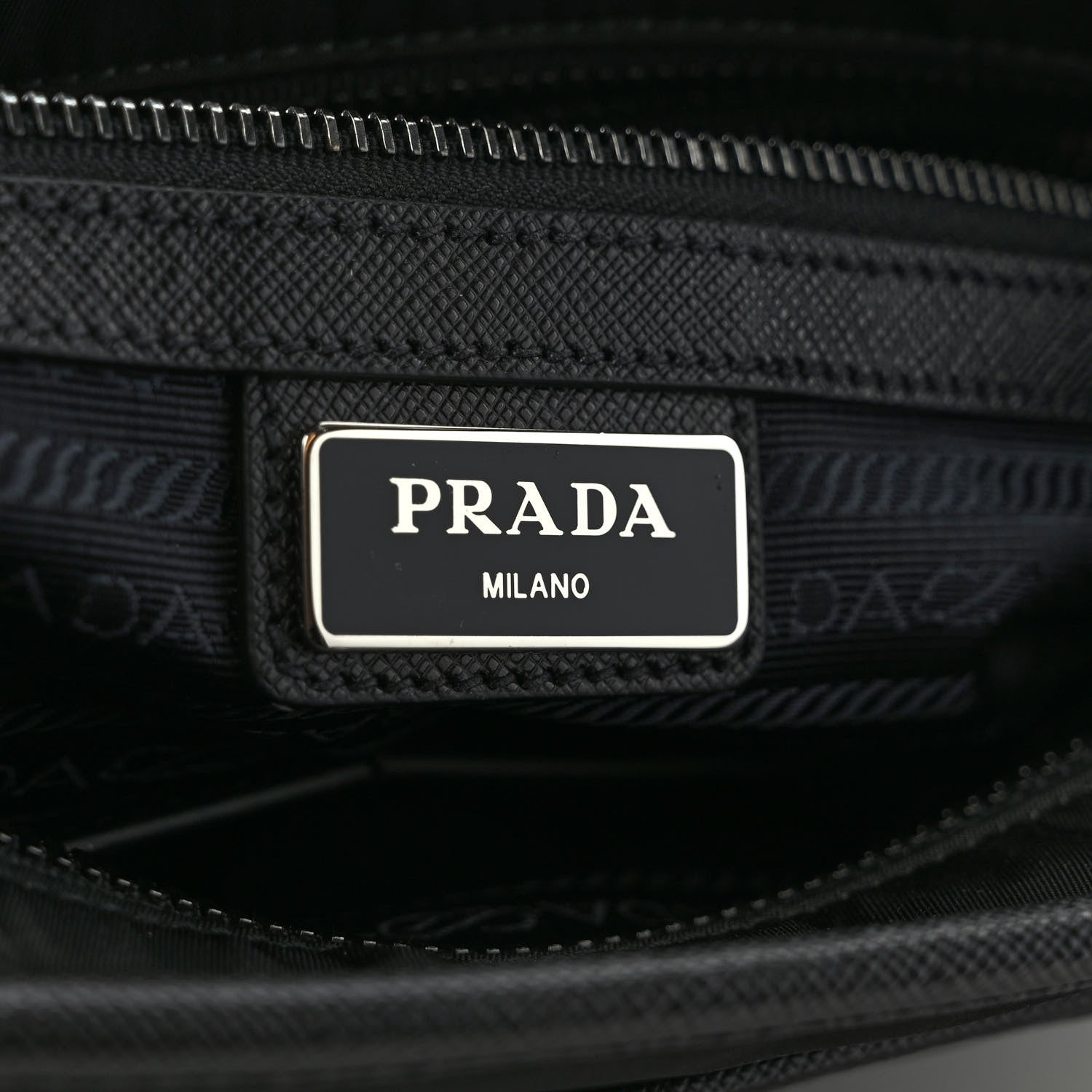 Prada Tessuto Nylon Saffiano Messenger Bag Black 5 of 7