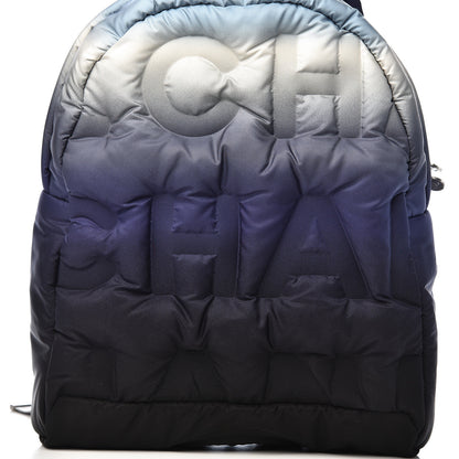 Chanel Nylon Embossed Small Doudoune Backpack Black Blue White 8 of 10