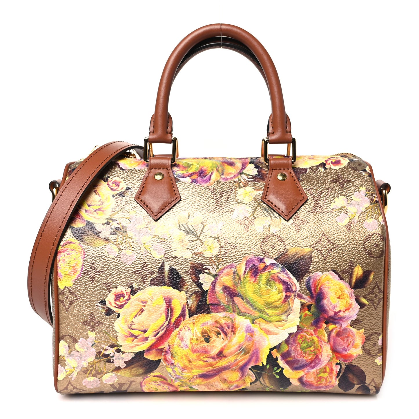 Metallic Monogram LV Garden Speedy Bandouliere 25 Gold