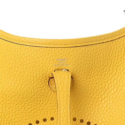 Hermes Taurillon Clemence Amazone Evelyne TPM Jaune De Naples White 6 of 11