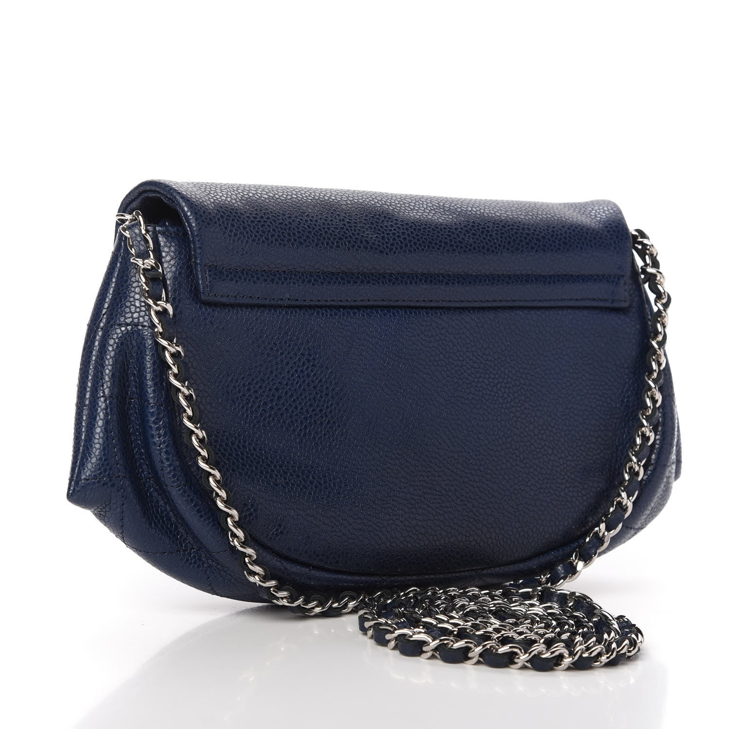 Chanel Caviar Half Moon Wallet On Chain WOC Navy 3 of 11
