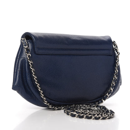 Chanel Caviar Half Moon Wallet On Chain WOC Navy 3 of 11