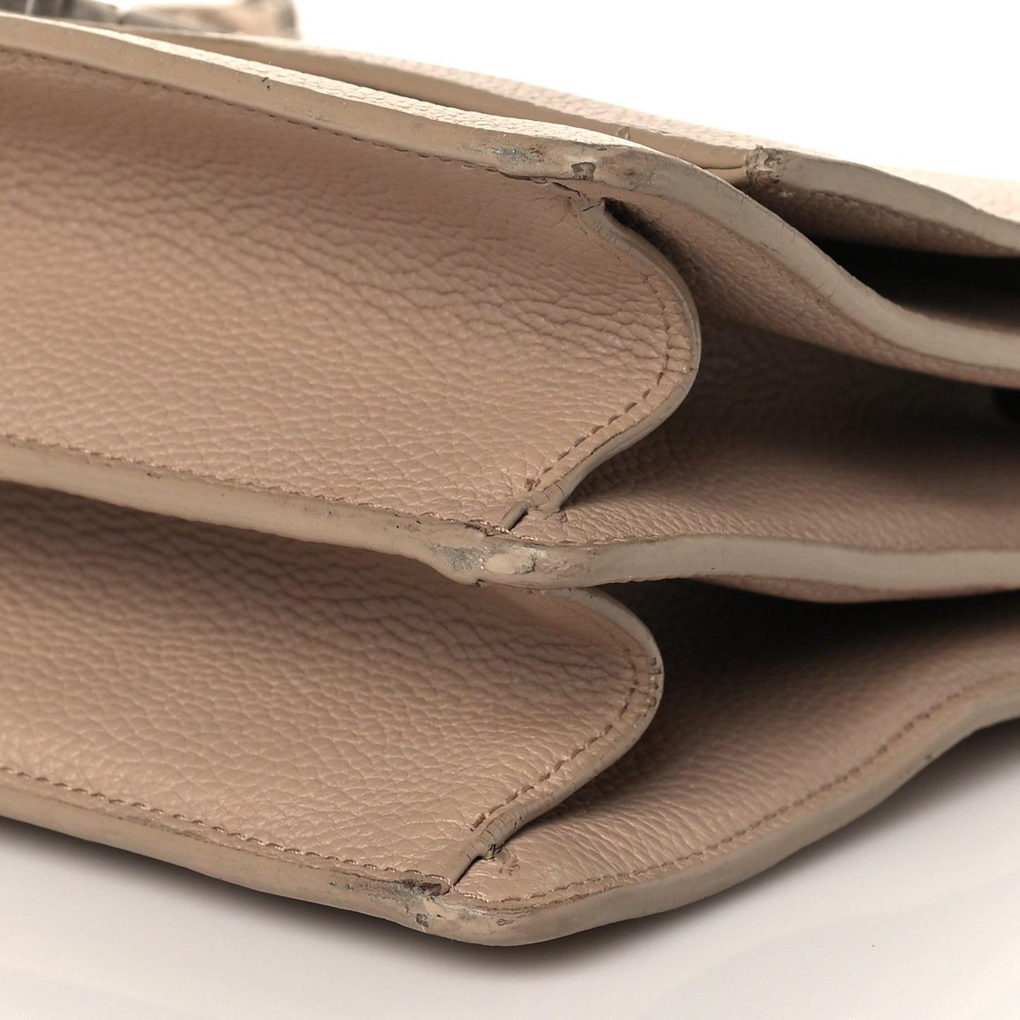 Grained Calfskin Embossed Monogram Medium Sunset Dark Beige