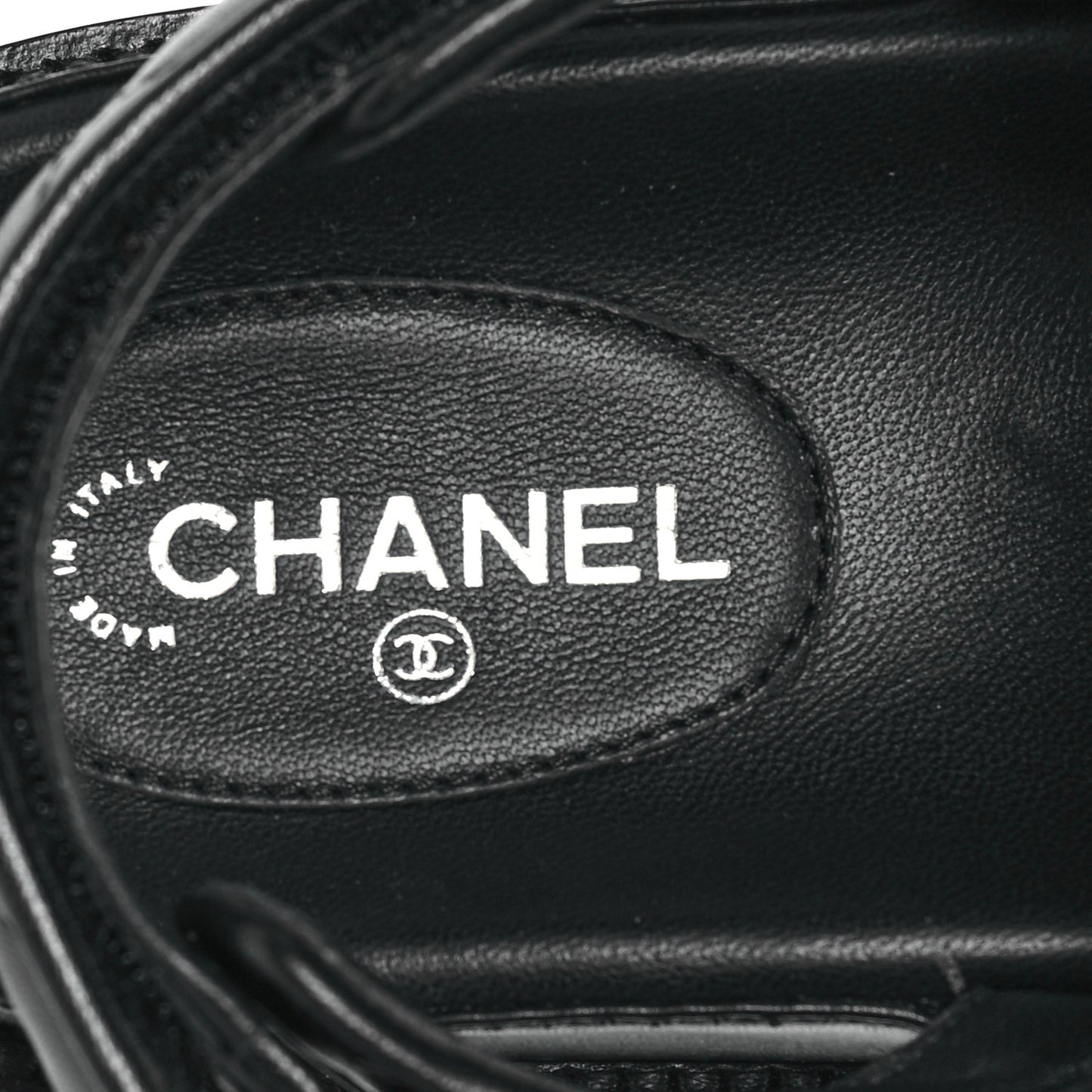 Lambskin Quilted Velcro Dad Sandals 37.5 So Black