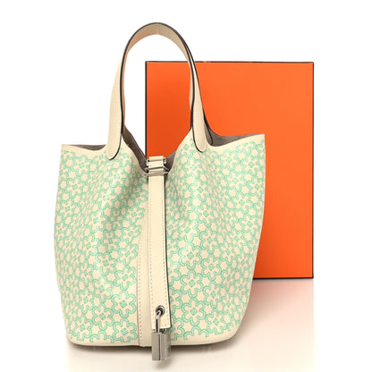 Hermes Swift Lucky Daisy Picotin Lock 18 PM Nata Vert 14 of 14