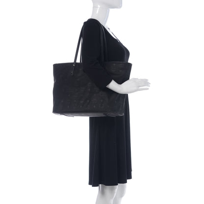 MCM Nylon Monogram Medium Dieter Shopper Tote Black 2 of 14