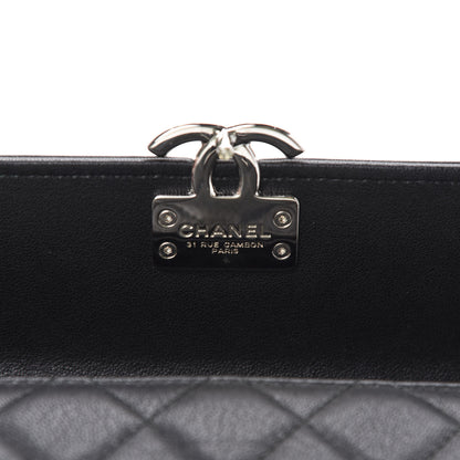 Chanel Goatskin Quilted CC Box Flap Wallet Black 6 of 9