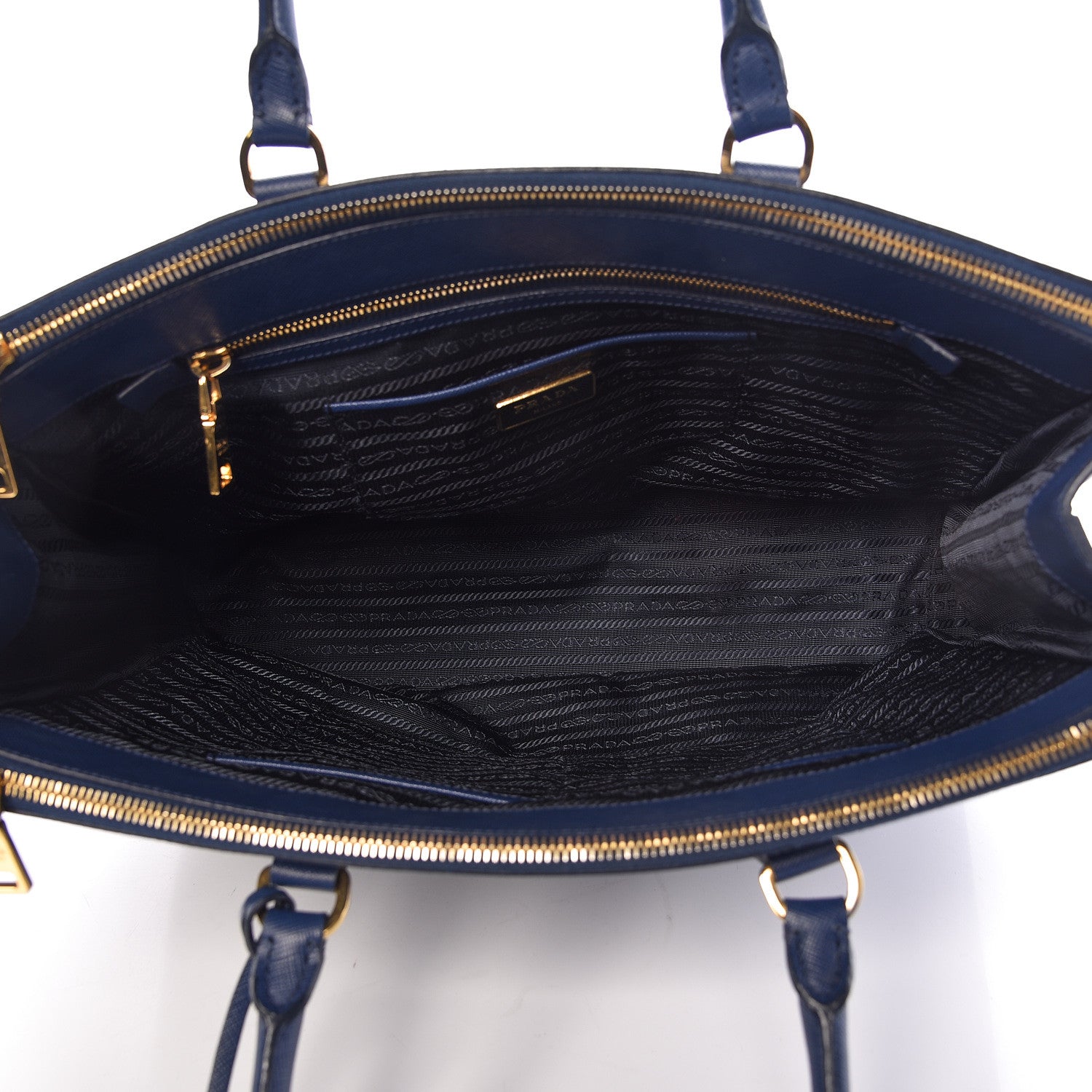 Prada Saffiano Large Galleria Double Zip Tote Bluette 5 of 13