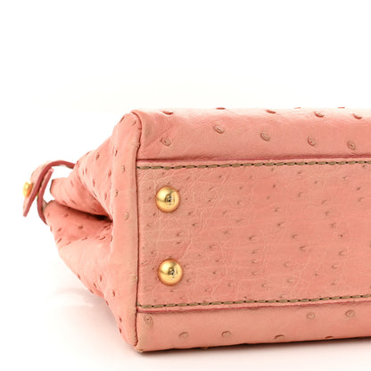 Fendi Ostrich Medium Peekaboo Iconic Satchel Pink 9 of 11