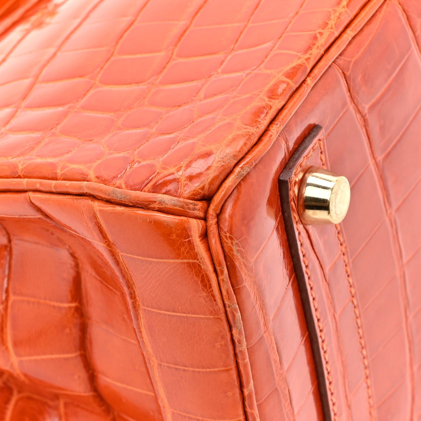 Shiny Niloticus Crocodile Birkin 25 Orange