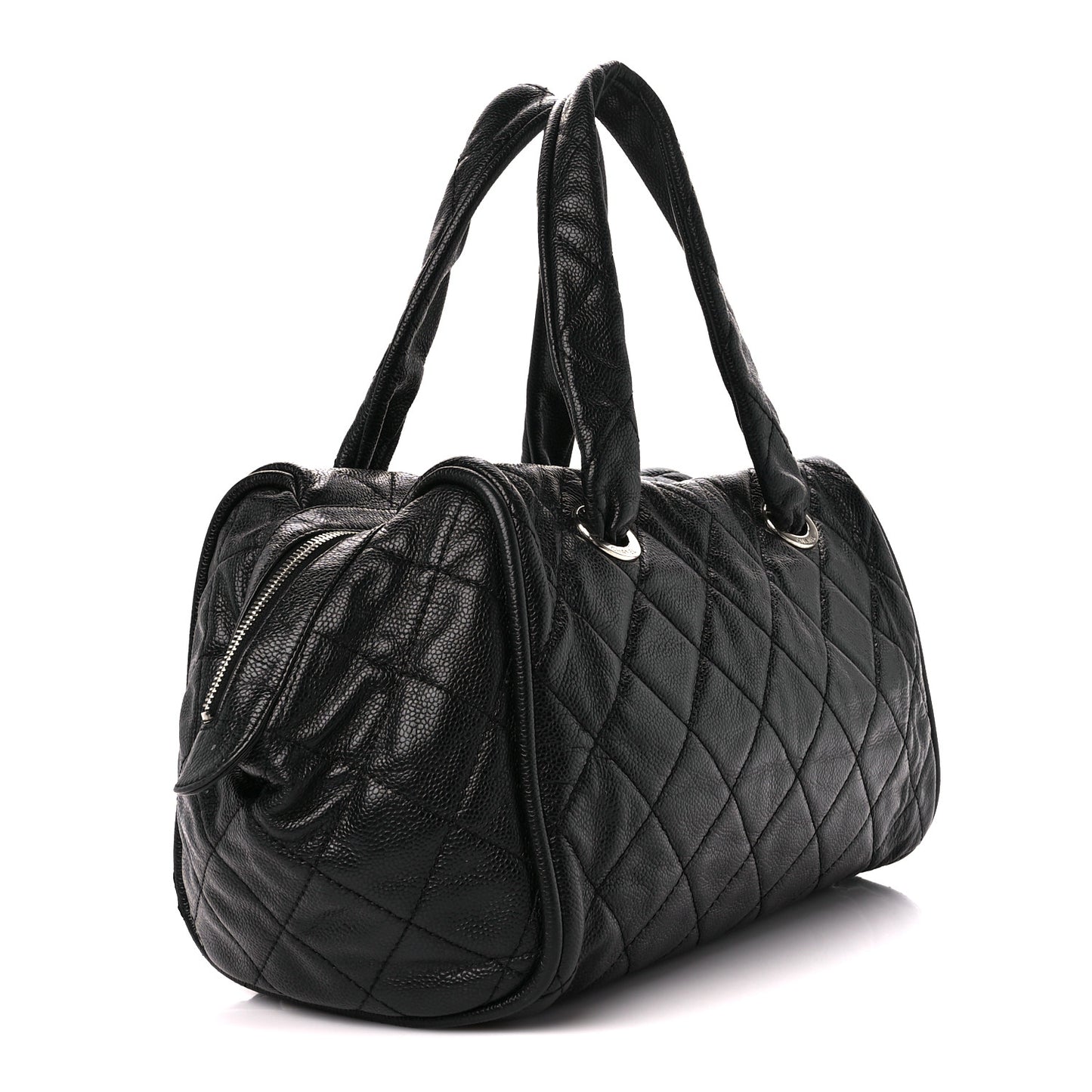 Caviar Quilted CC Timeless Bowler Black