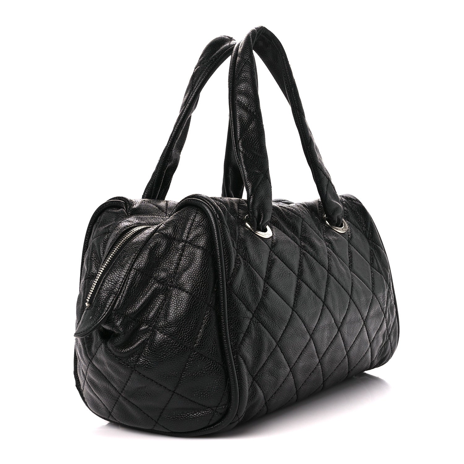 Chanel Caviar Quilted CC Timeless Bowler Black 3 of 12