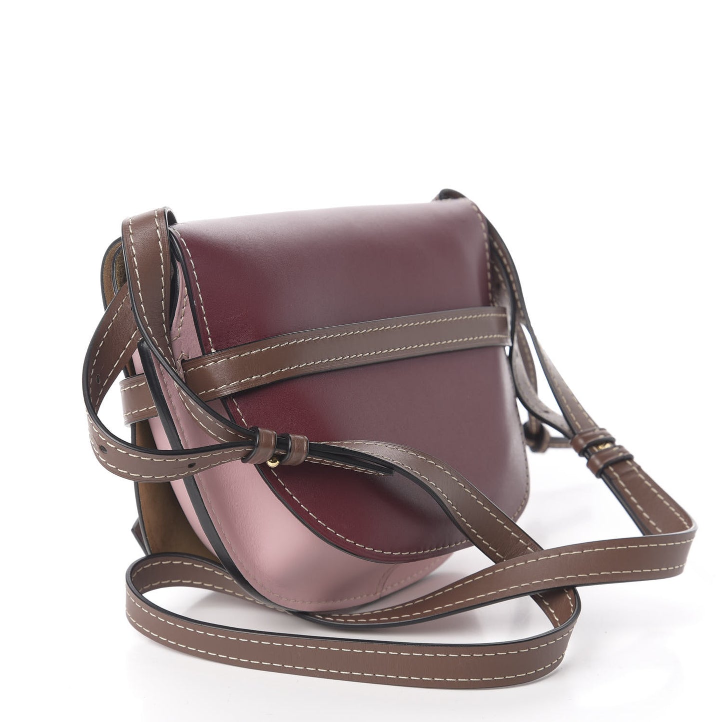 Calfskin Small Gate Crossbody Bag Wine Pastel Pink