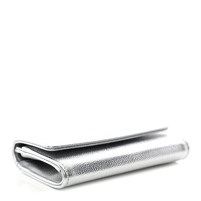 Chanel Metallic Caviar Timeless CC Flap Card Holder Silver 4 of 9