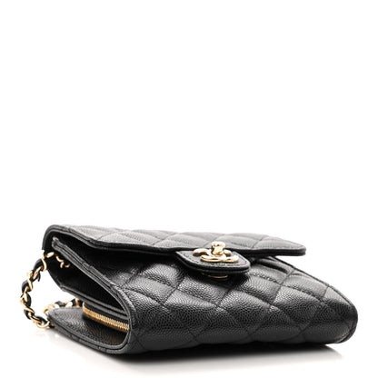 Chanel Caviar Quilted Clutch With Chain Bag Black 4 of 13