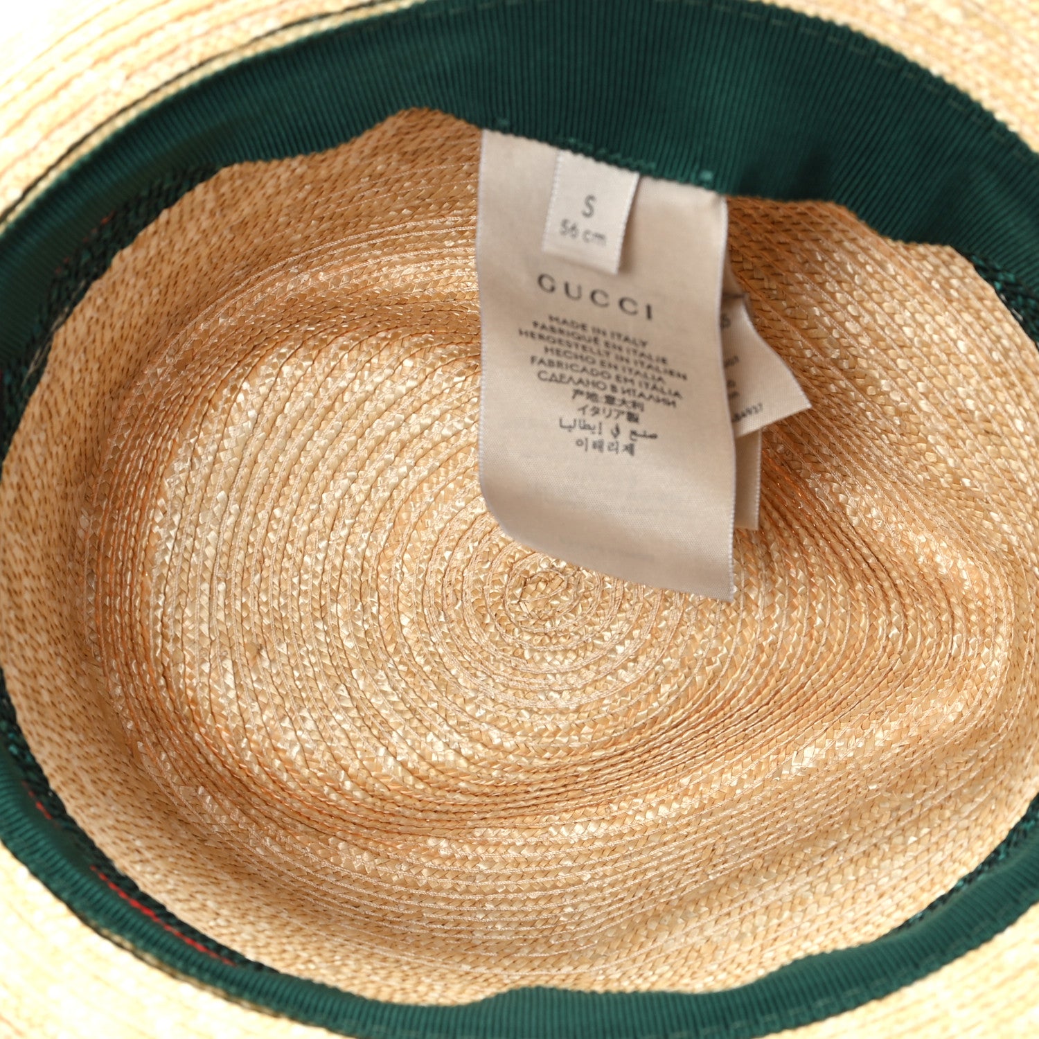 Gucci Abaca Straw Web Fedora Hat S 7 of 9